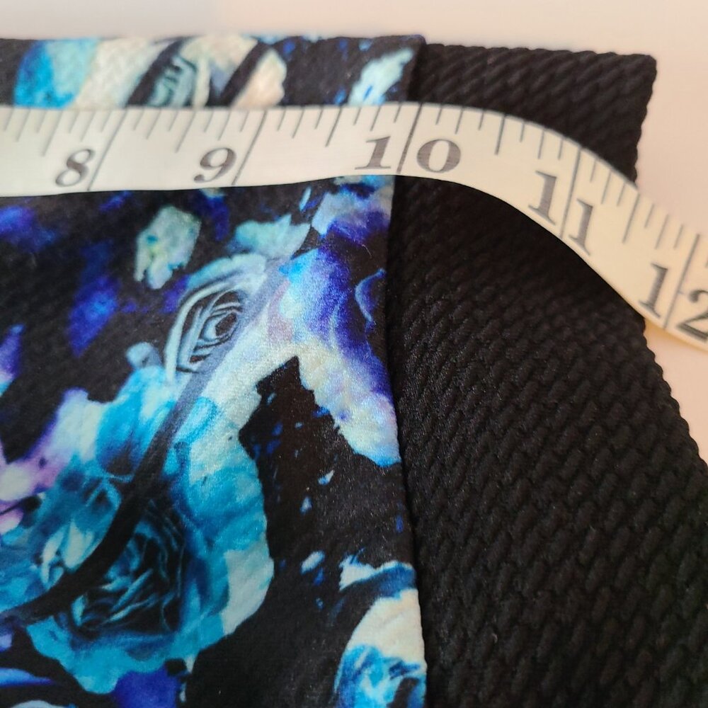 MARILYN MONROE BLUE/BLACK SHORT STRETCHY BODYCON ASYMETRICAL DRESS MED(JUNIOR) - Picture 7 of 12